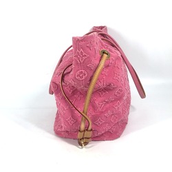 Louis Vuitton M40834 Monogram-Applique Denim Shoulder Bag Tote Bag Rose pink