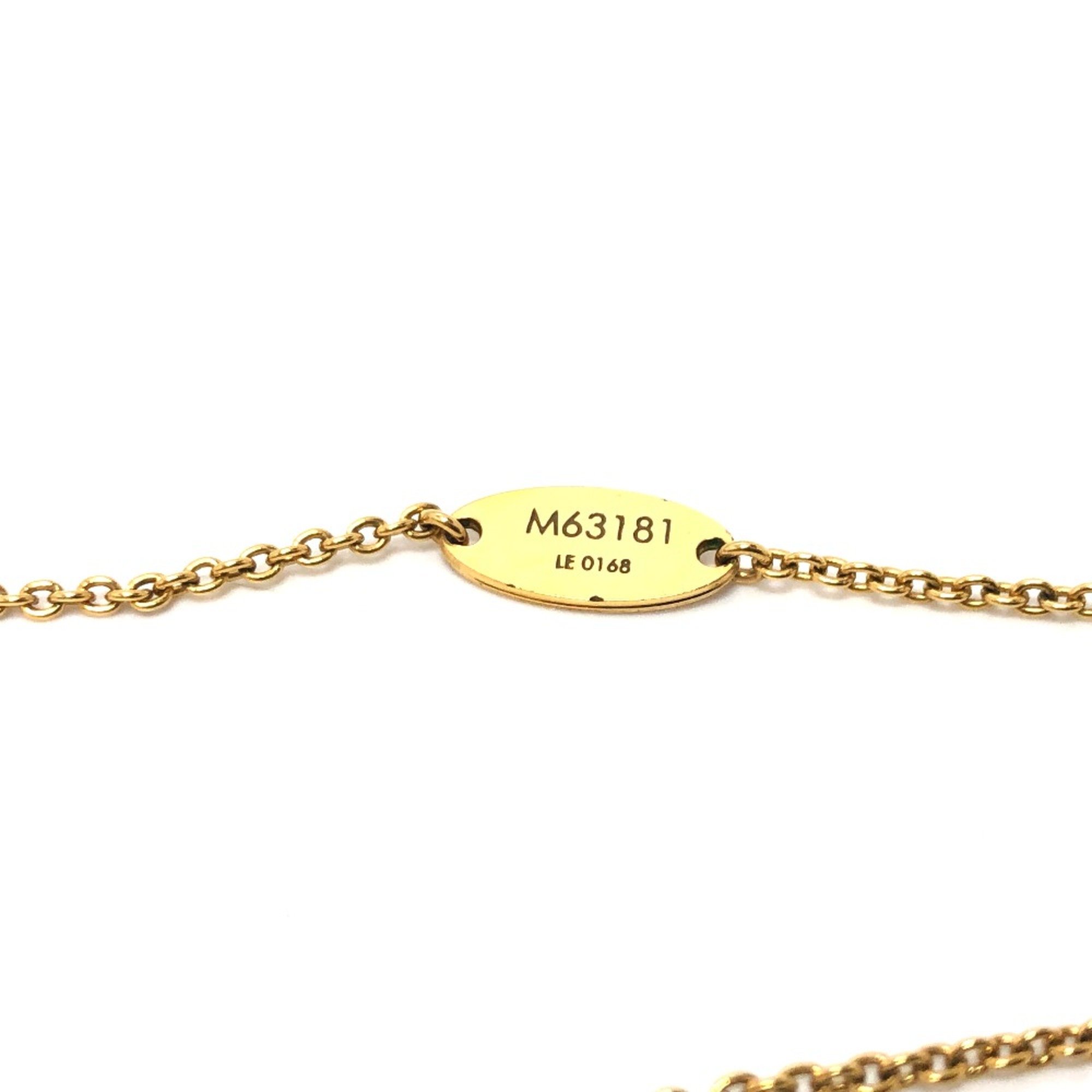 Louis Vuitton M63181 LV circle Pendant accessories Necklace Gold x Black