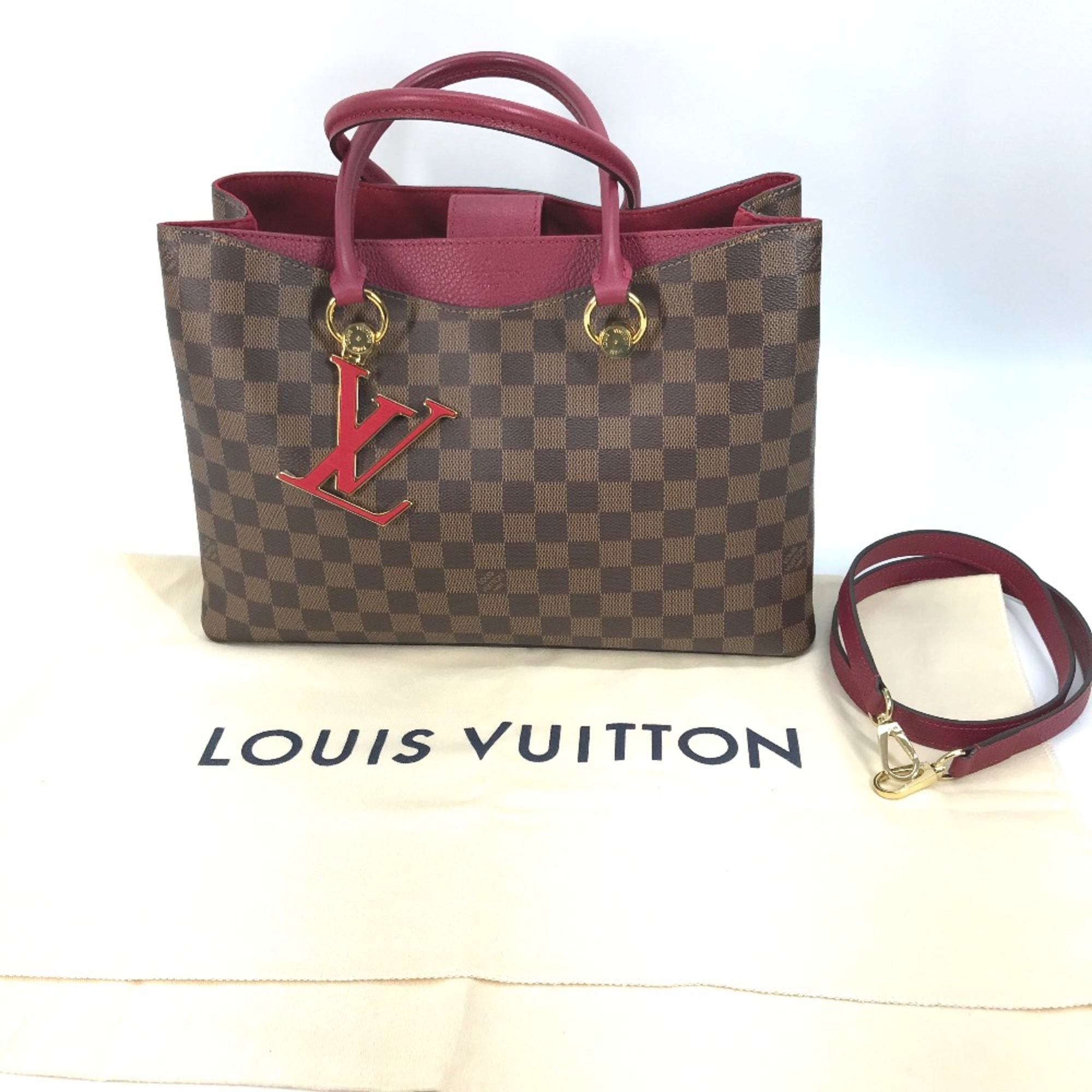 Louis Vuitton N40052 Damier Shoulder Tote Bag 2WAY Shoulder Bag Reduvan Red Brown