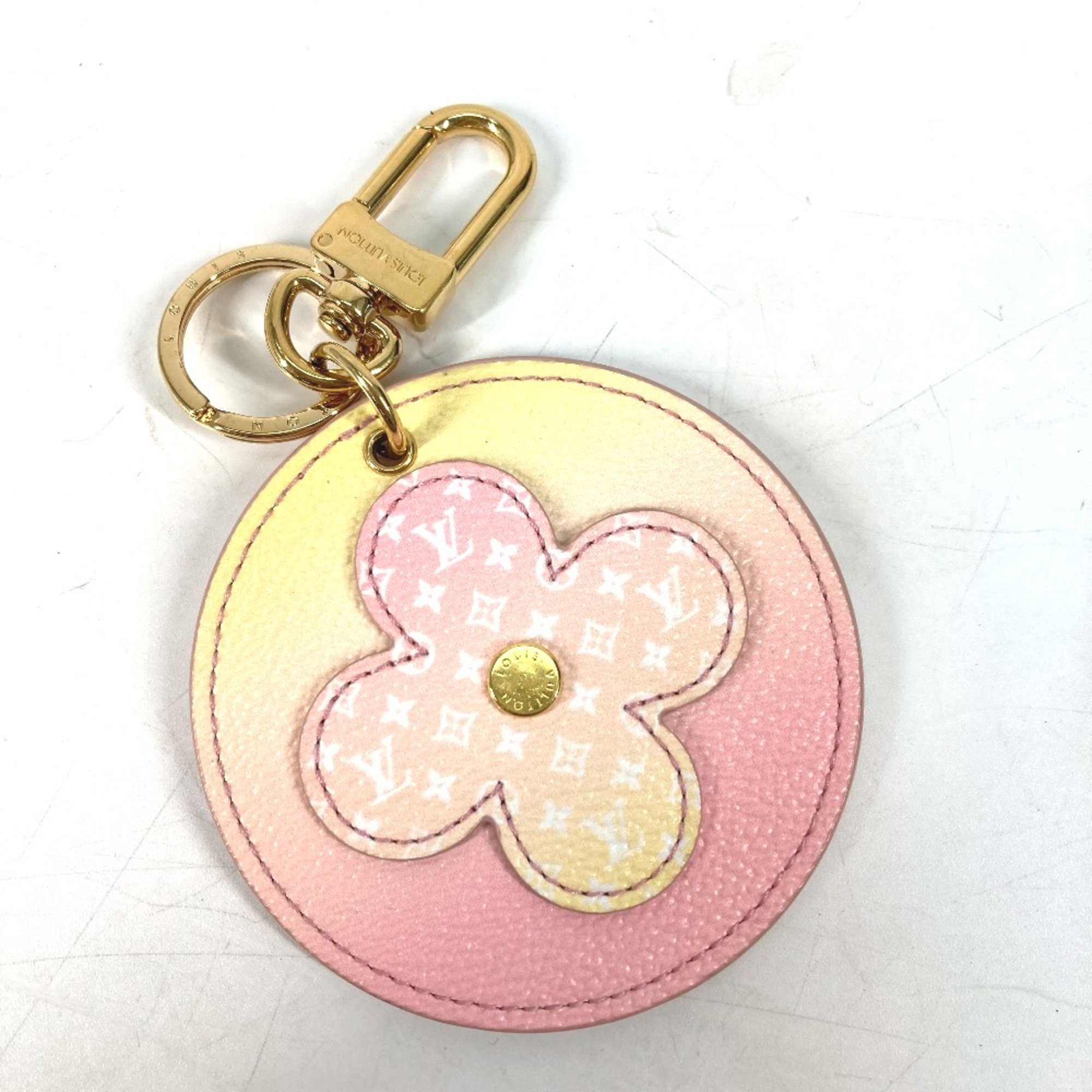 Louis Vuitton M00285 Monogram flower Bag Charm Key Holder pink yellow