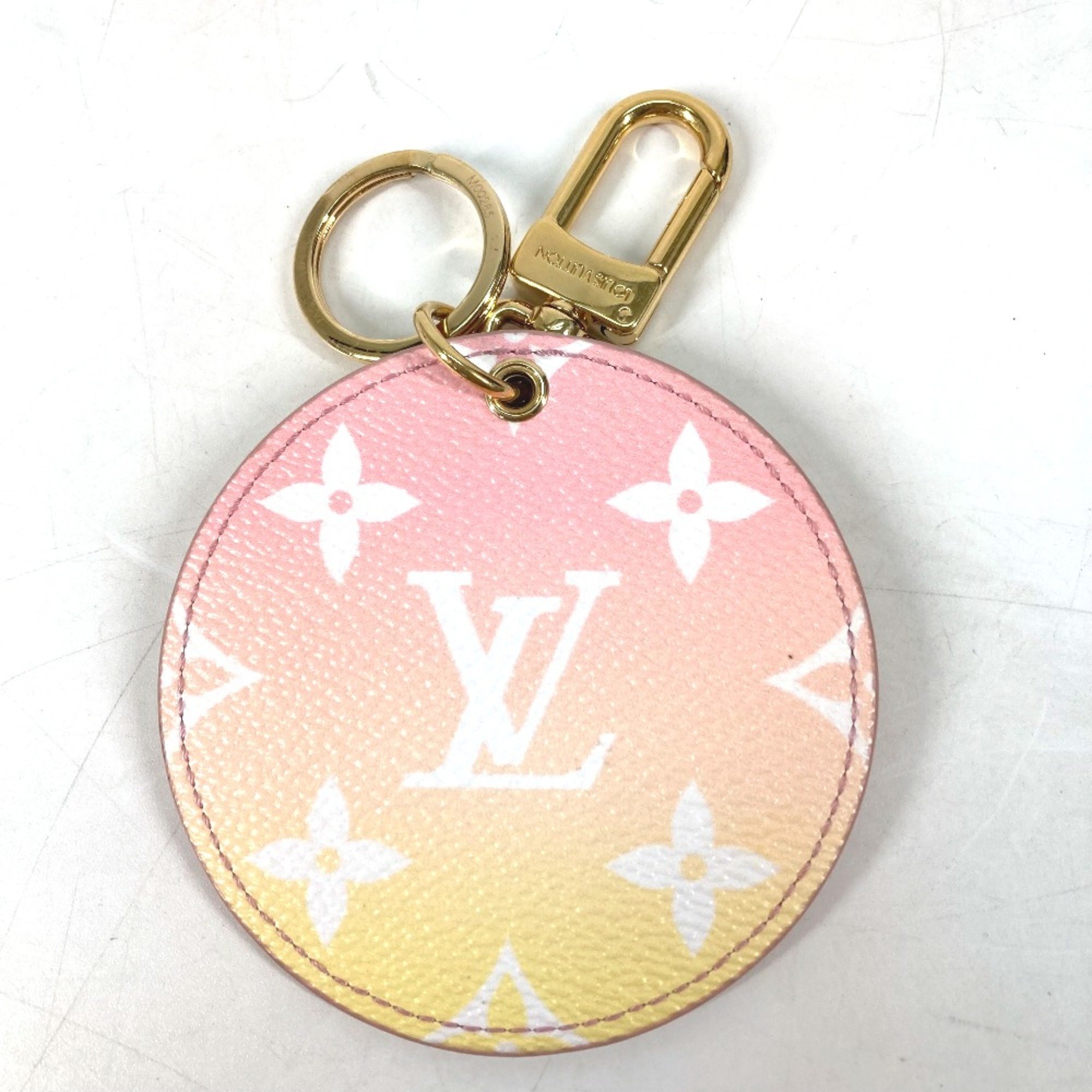 Louis Vuitton M00285 Monogram flower Bag Charm Key Holder pink yellow