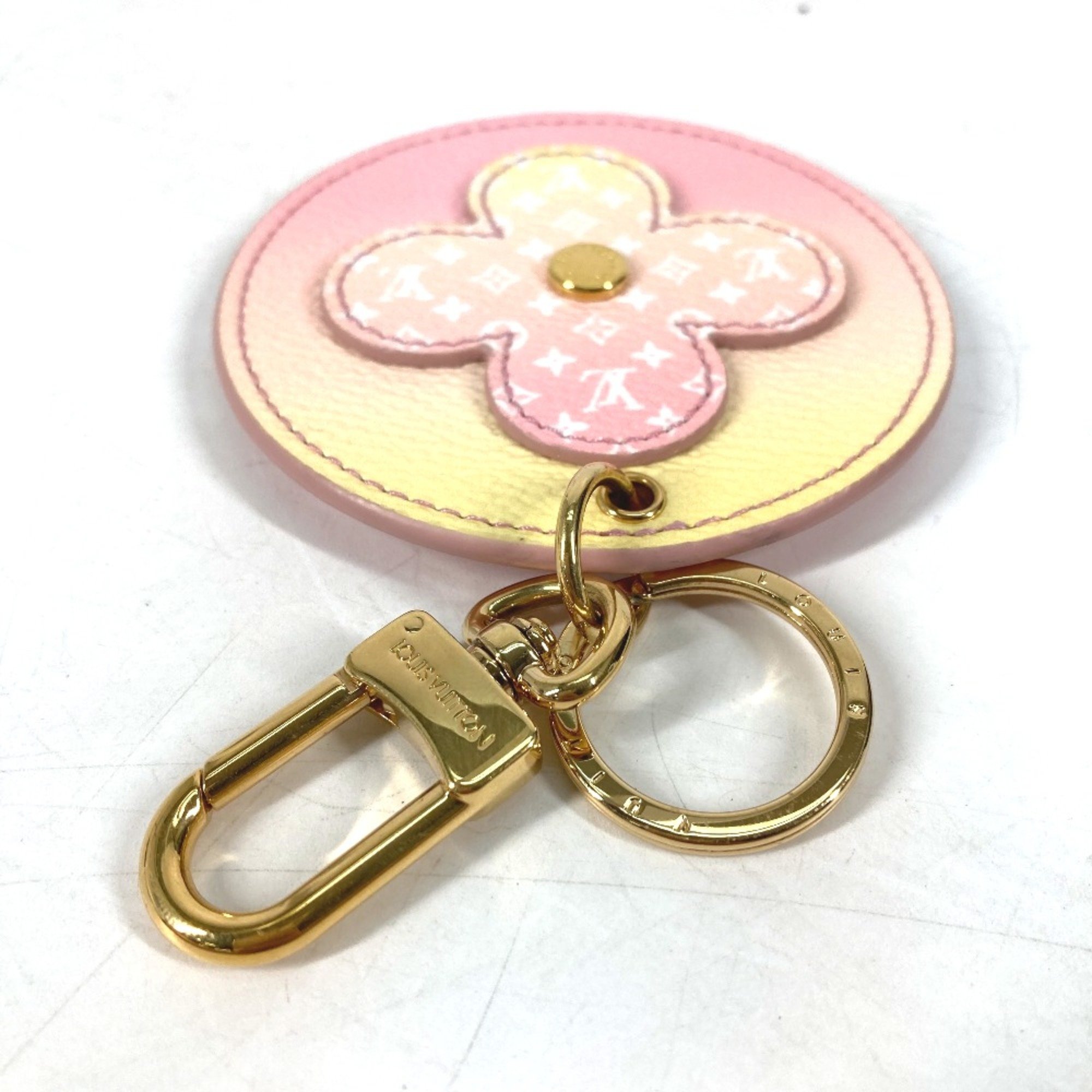 Louis Vuitton M00285 Monogram flower Bag Charm Key Holder pink yellow