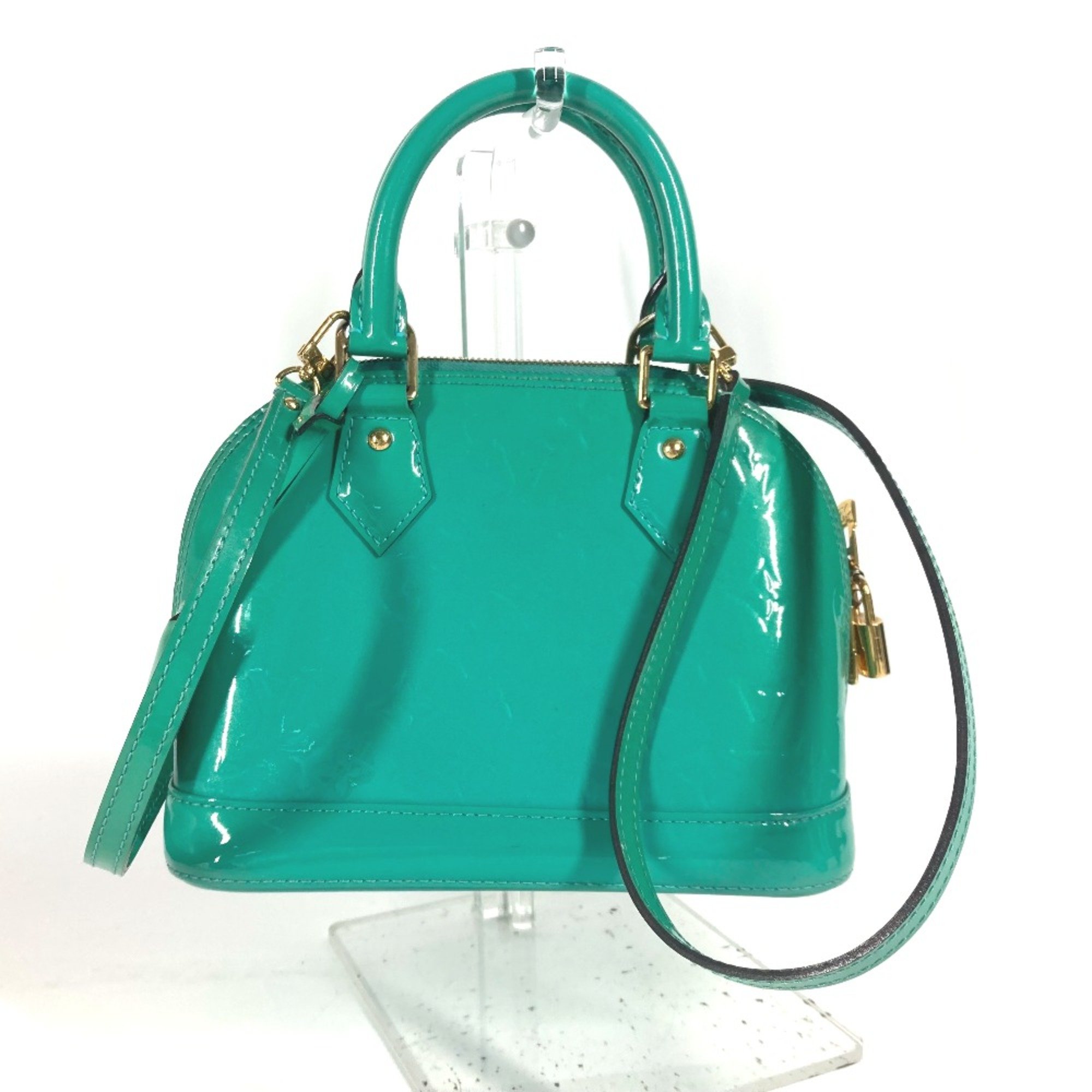 Louis Vuitton M90302 MonogramVernis 2WAY Bag Shoulder Bag Bag Hand Bag Turquoise blue