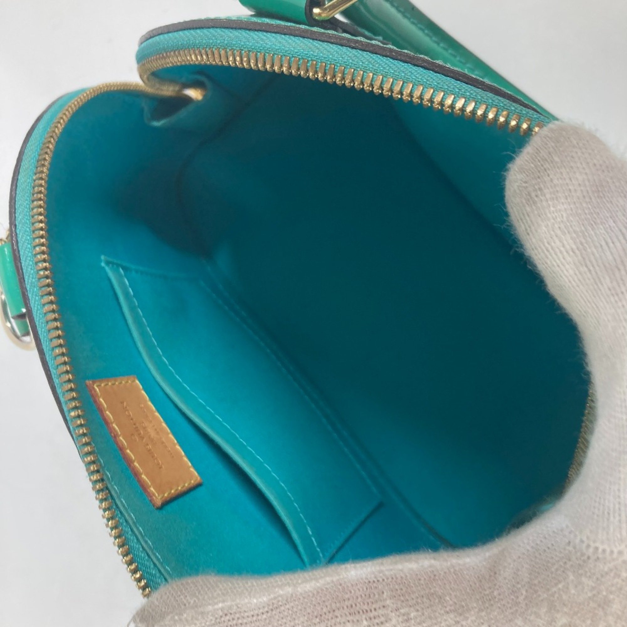 Louis Vuitton M90302 MonogramVernis 2WAY Bag Shoulder Bag Bag Hand Bag Turquoise blue