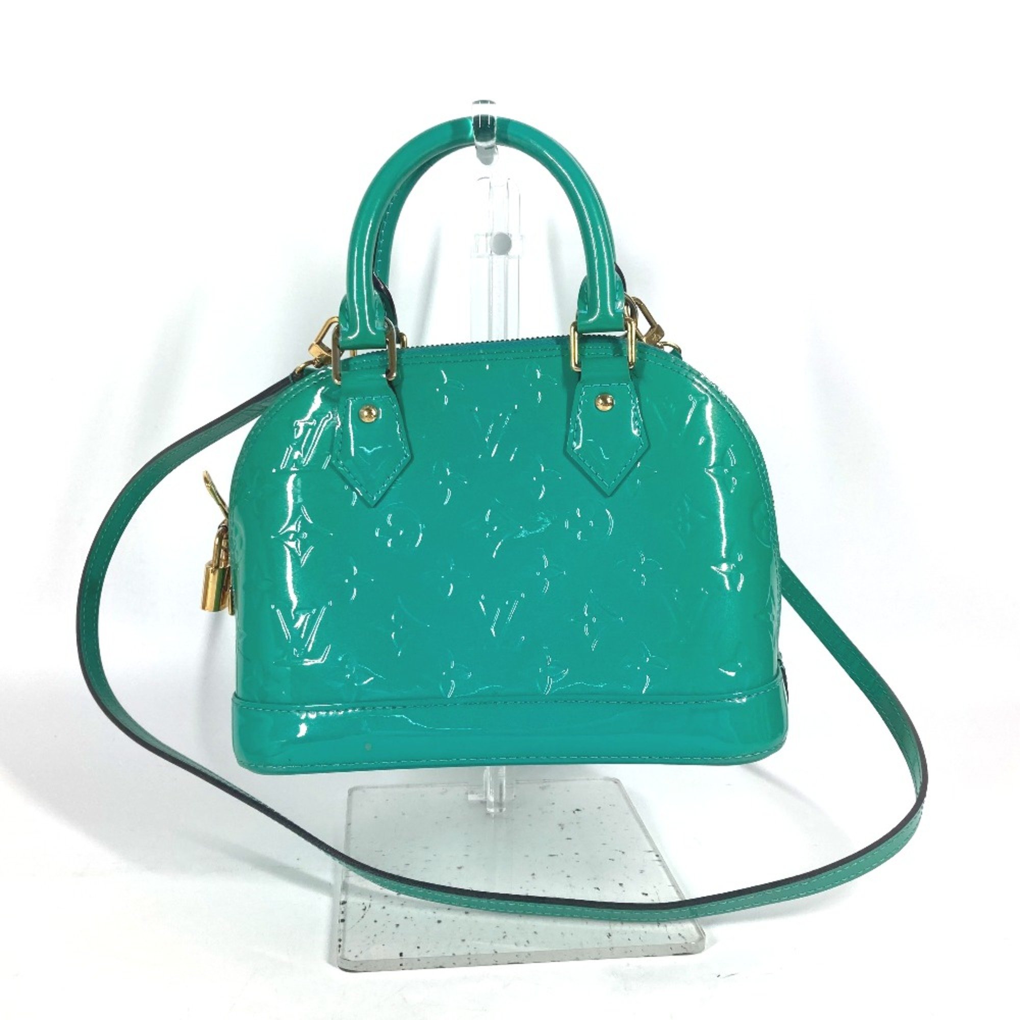 Louis Vuitton M90302 MonogramVernis 2WAY Bag Shoulder Bag Bag Hand Bag Turquoise blue