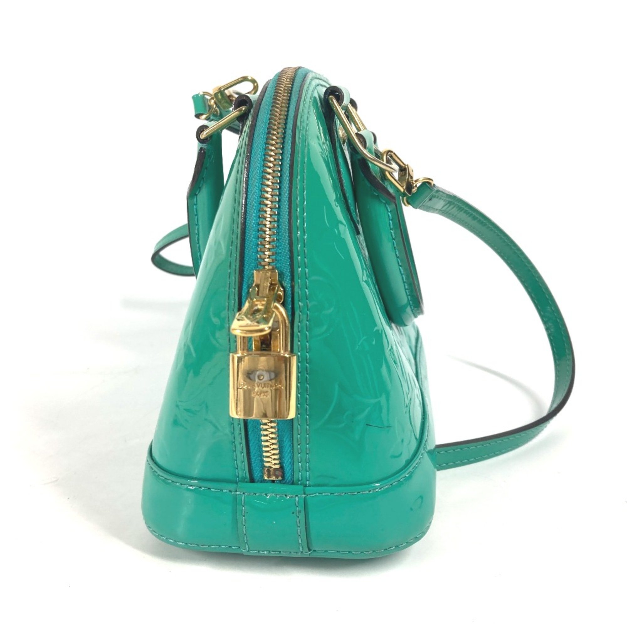 Louis Vuitton M90302 MonogramVernis 2WAY Bag Shoulder Bag Bag Hand Bag Turquoise blue