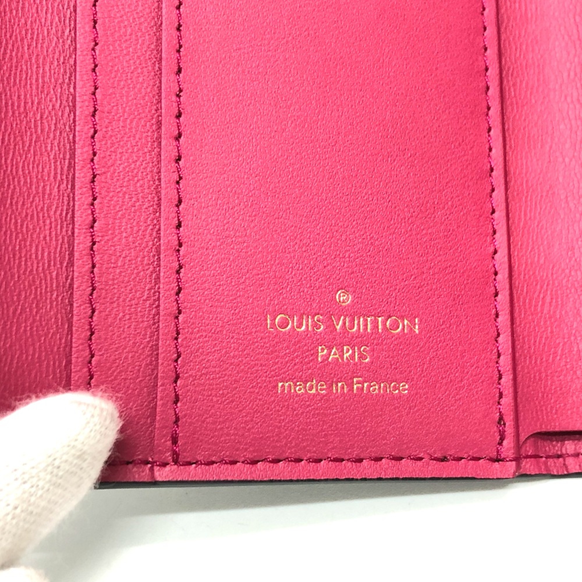 Louis Vuitton M68587 Bicolor Wallet Compact Wallet Trifold wallet Noir Black x pink GoldHardware