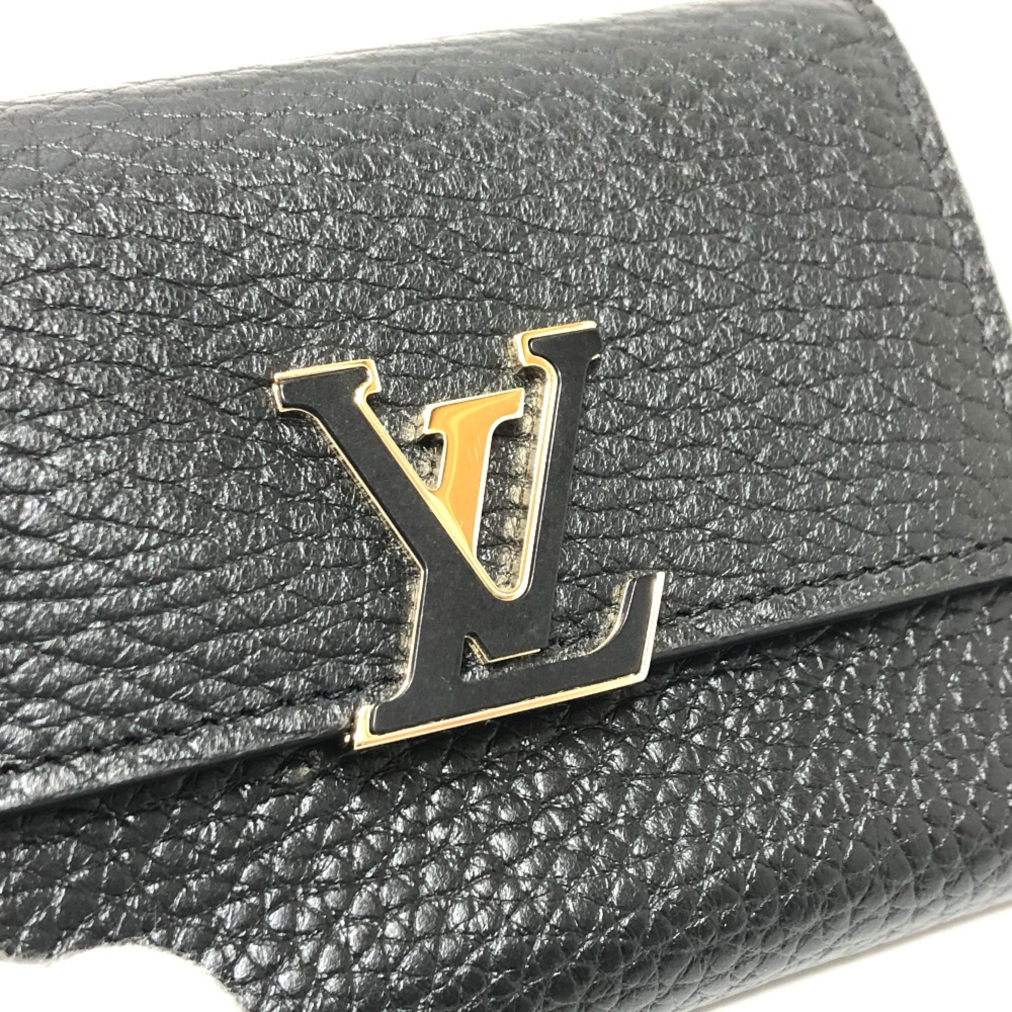 Louis Vuitton M68587 Bicolor Wallet Compact Wallet Trifold wallet Noir Black x pink GoldHardware