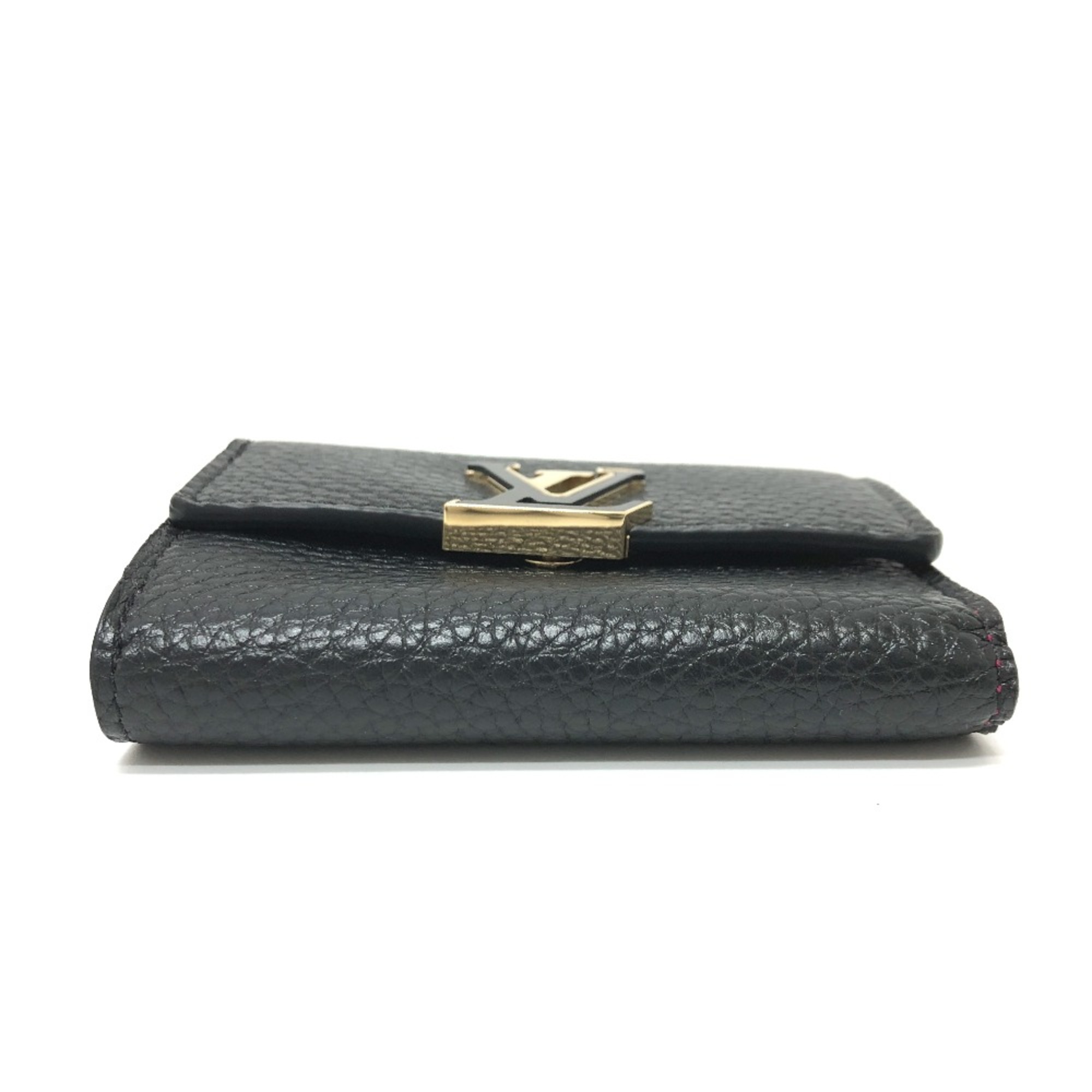 Louis Vuitton M68587 Bicolor Wallet Compact Wallet Trifold wallet Noir Black x pink GoldHardware