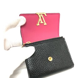 Louis Vuitton M68587 Bicolor Wallet Compact Wallet Trifold wallet Noir Black x pink GoldHardware