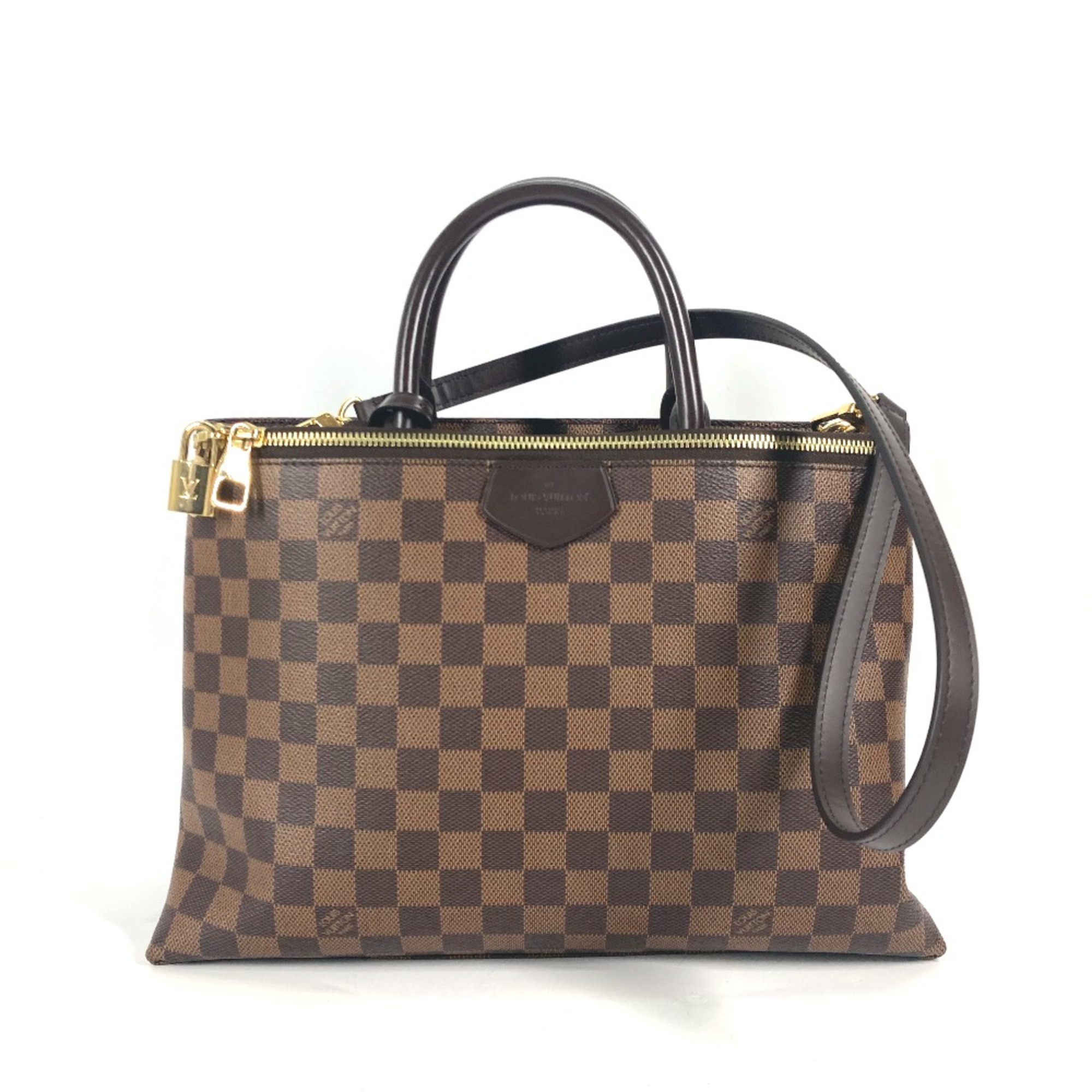 Louis Vuitton N41582 Damier 2WAY Shoulder Bag Tote Bag Hand Bag Ebene Brown