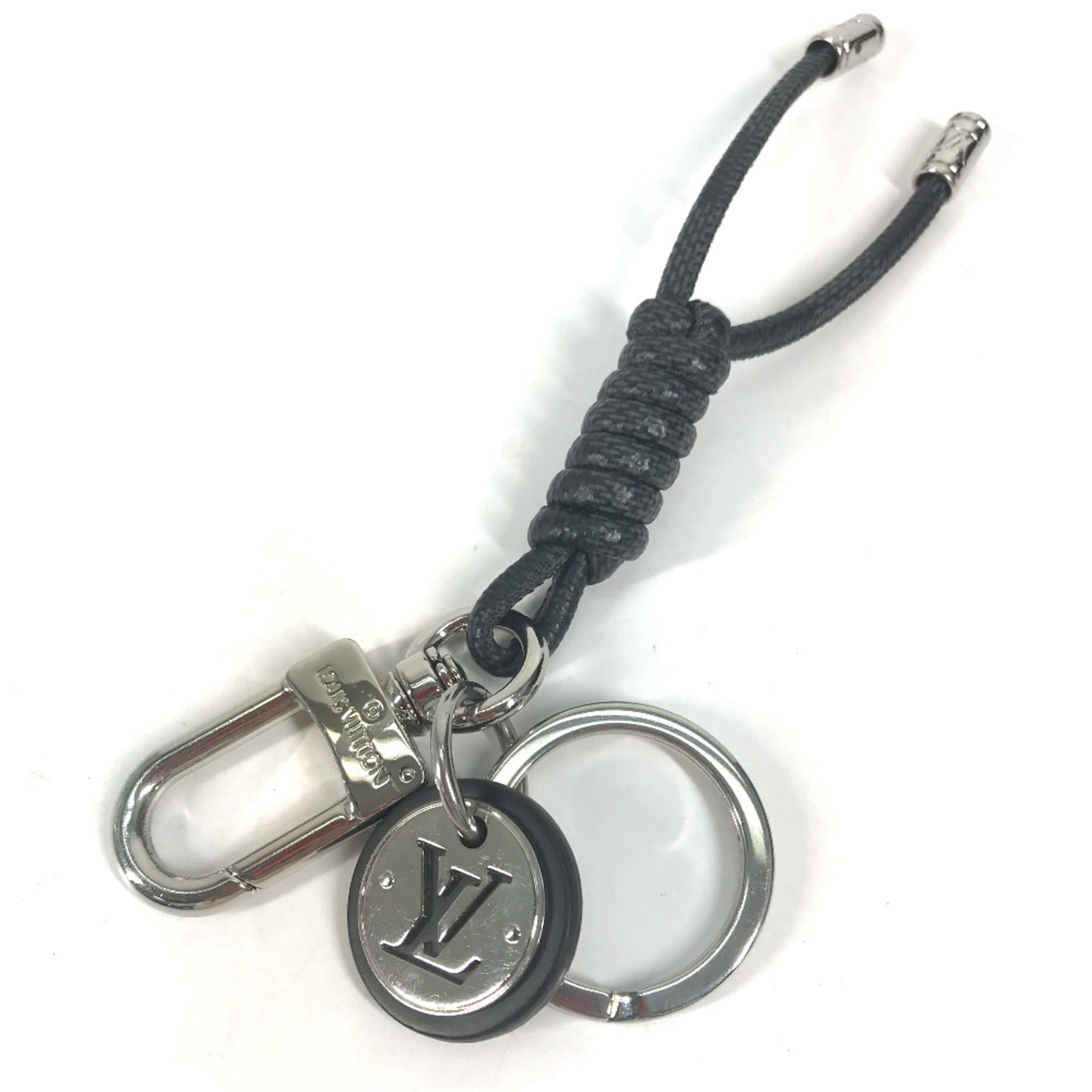 Louis Vuitton M67224 Damier Graphite Bag Charm Key Holder Black