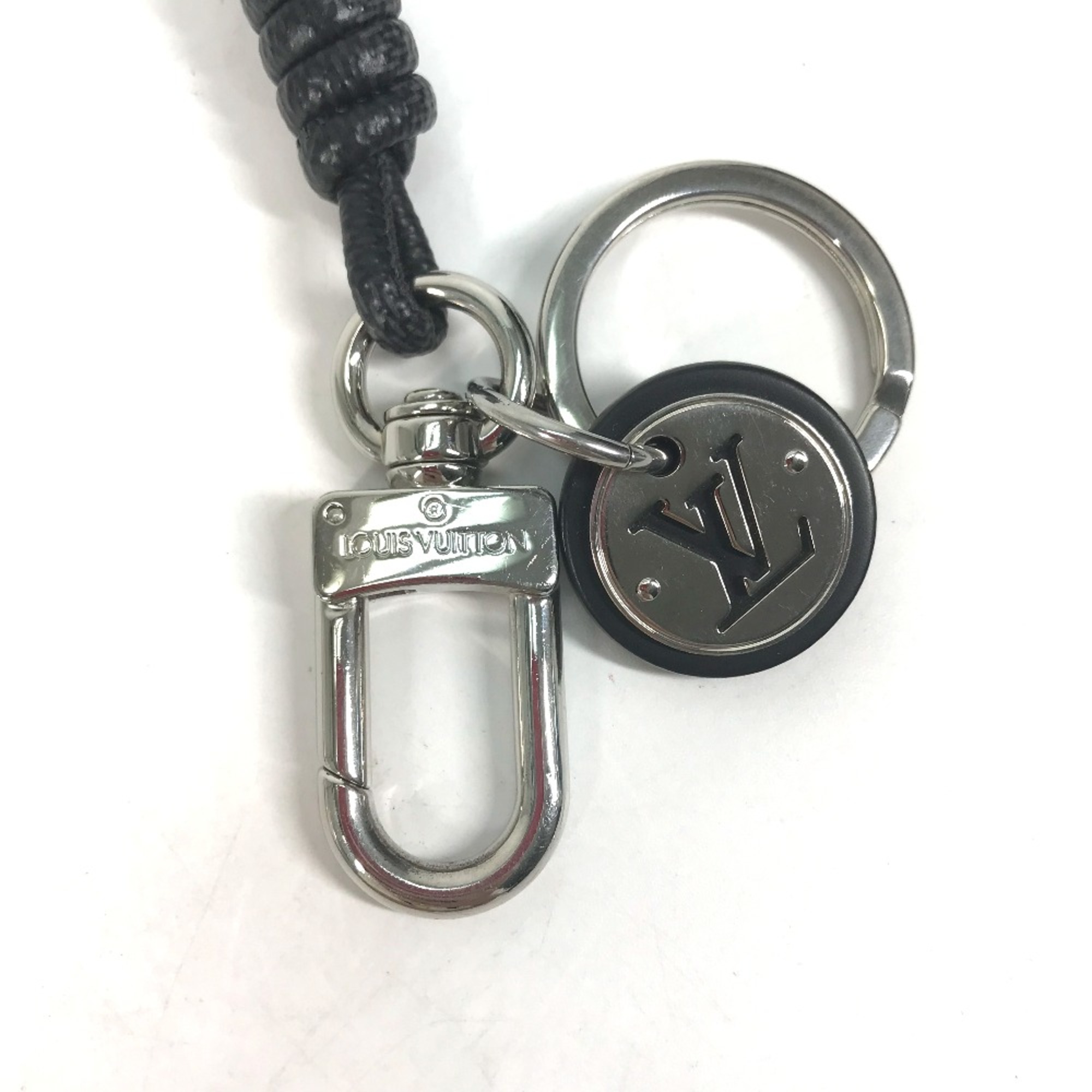 Louis Vuitton M67224 Damier Graphite Bag Charm Key Holder Black