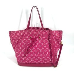 Louis Vuitton M40870 MonogramDenim Bag Bucket Tote Bag Drawstring Crossbody Shoulder Bag Rose Andian pink