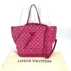 Louis Vuitton M40870 MonogramDenim Bag Bucket Tote Bag Drawstring Crossbody Shoulder Bag Rose Andian pink