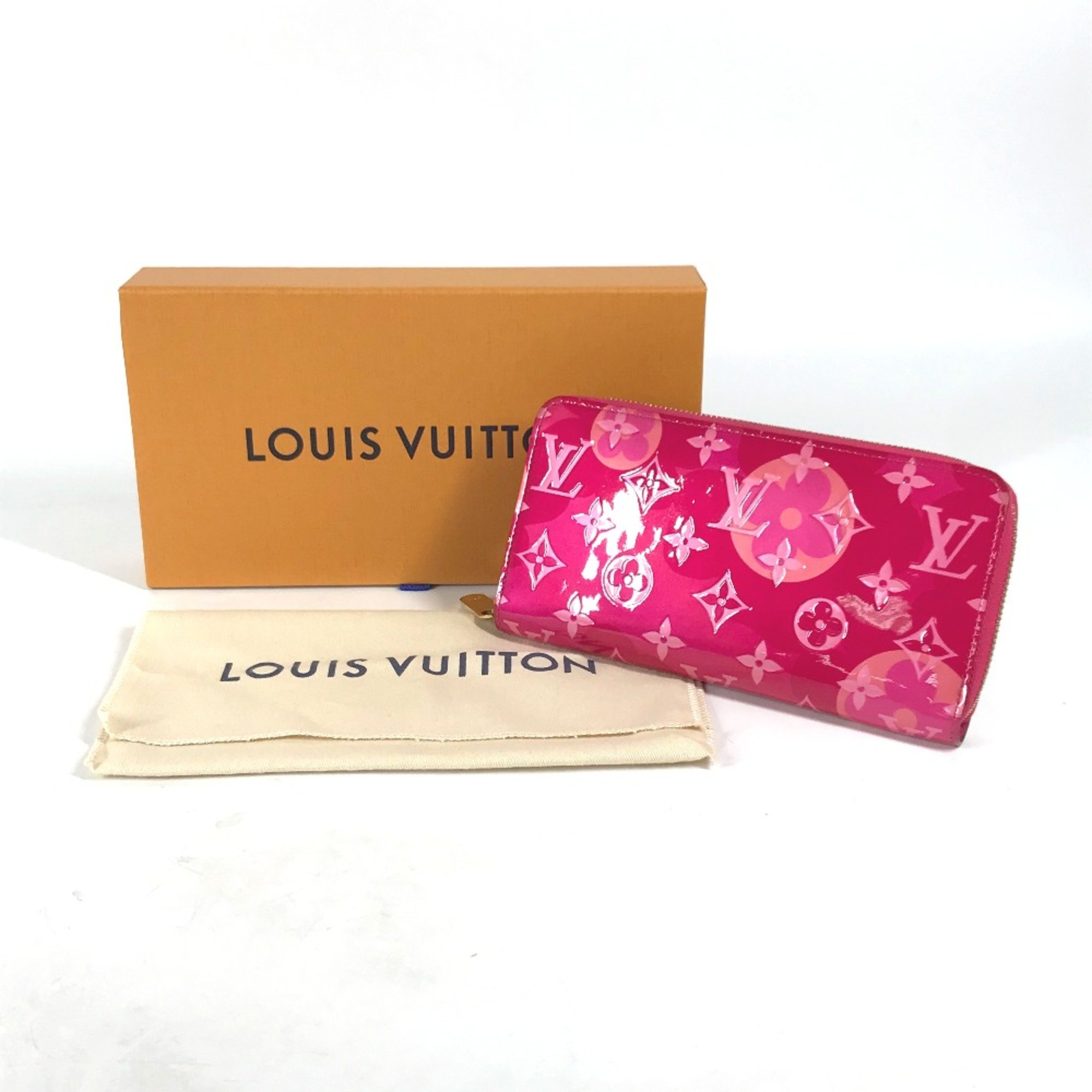 Louis Vuitton M90585 MonogramVernis 2021 Japan Exclusive Valentine's Day Exclusive Long Wallet pink