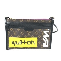 Louis Vuitton M44641 Monogram Double Crossbody Bag Pochette Shoulder Bag Brown purple