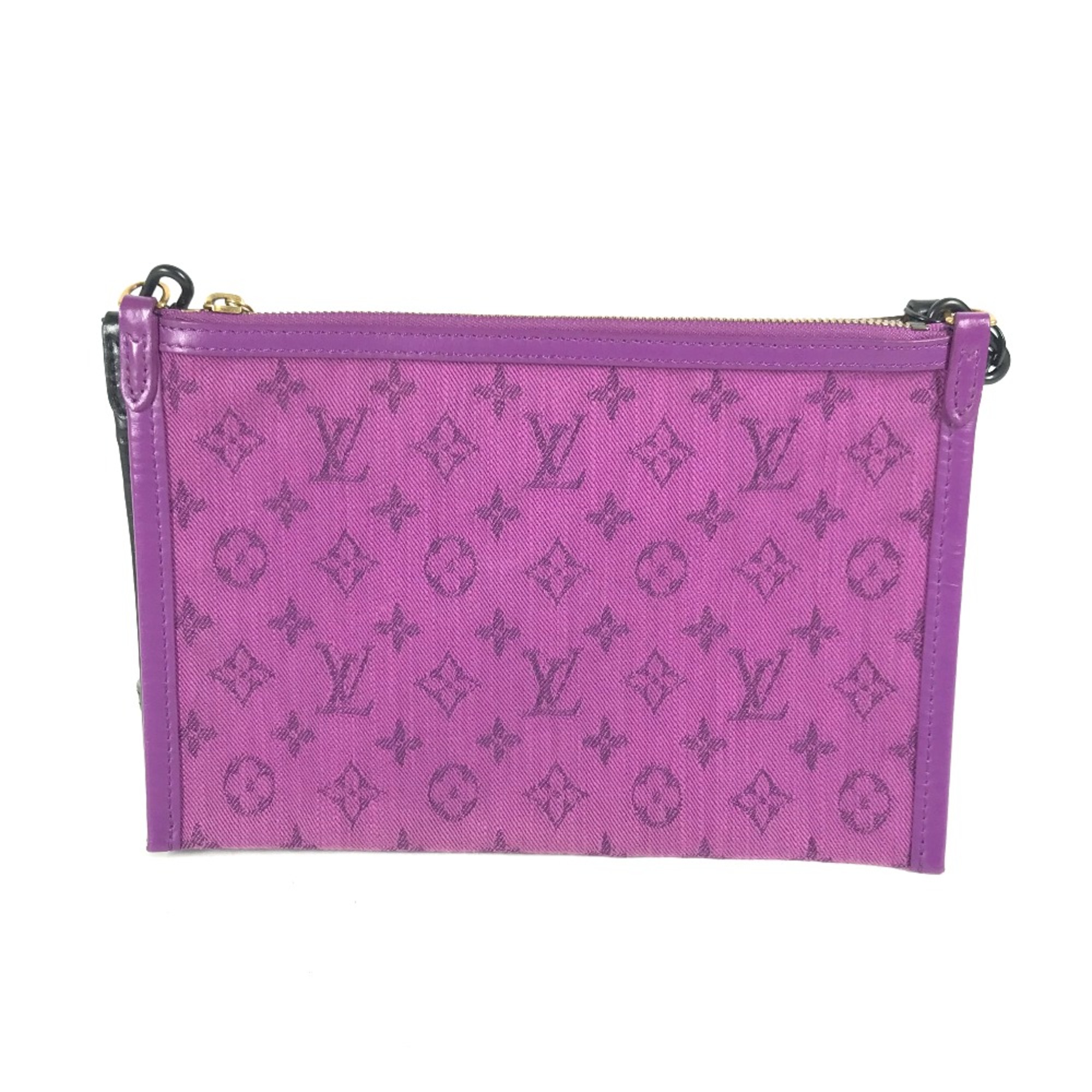 Louis Vuitton M44641 Monogram Double Crossbody Bag Pochette Shoulder Bag Brown purple