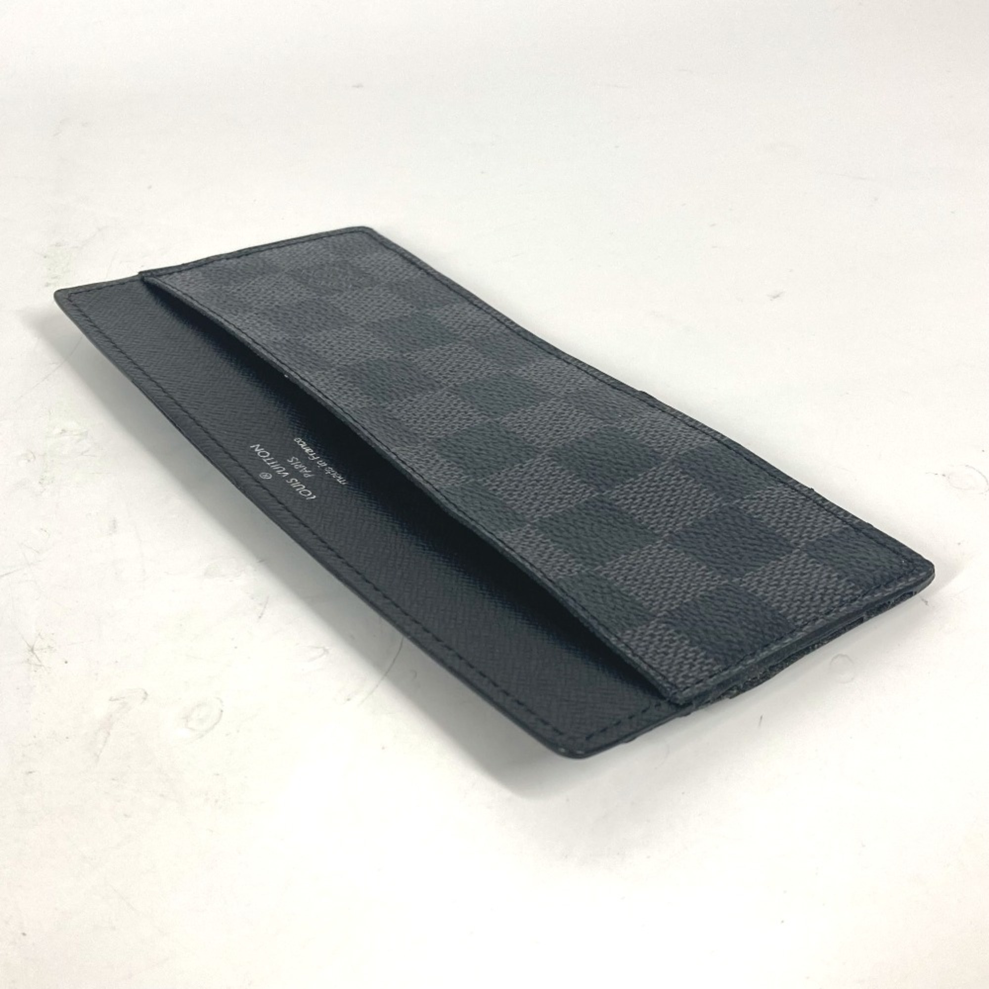 Louis Vuitton N63084 Damier Graphite Card Case only Business card holder Card Case Black