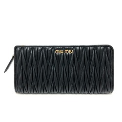 Miu Miu 5ML010 Materasse Zip Around L-shaped long wallet Long Wallet Black GoldHardware