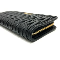 Miu Miu 5ML010 Materasse Zip Around L-shaped long wallet Long Wallet Black GoldHardware