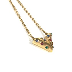 Louis Vuitton M68920 Accessories V logo Chain Necklace Gold Multicolore