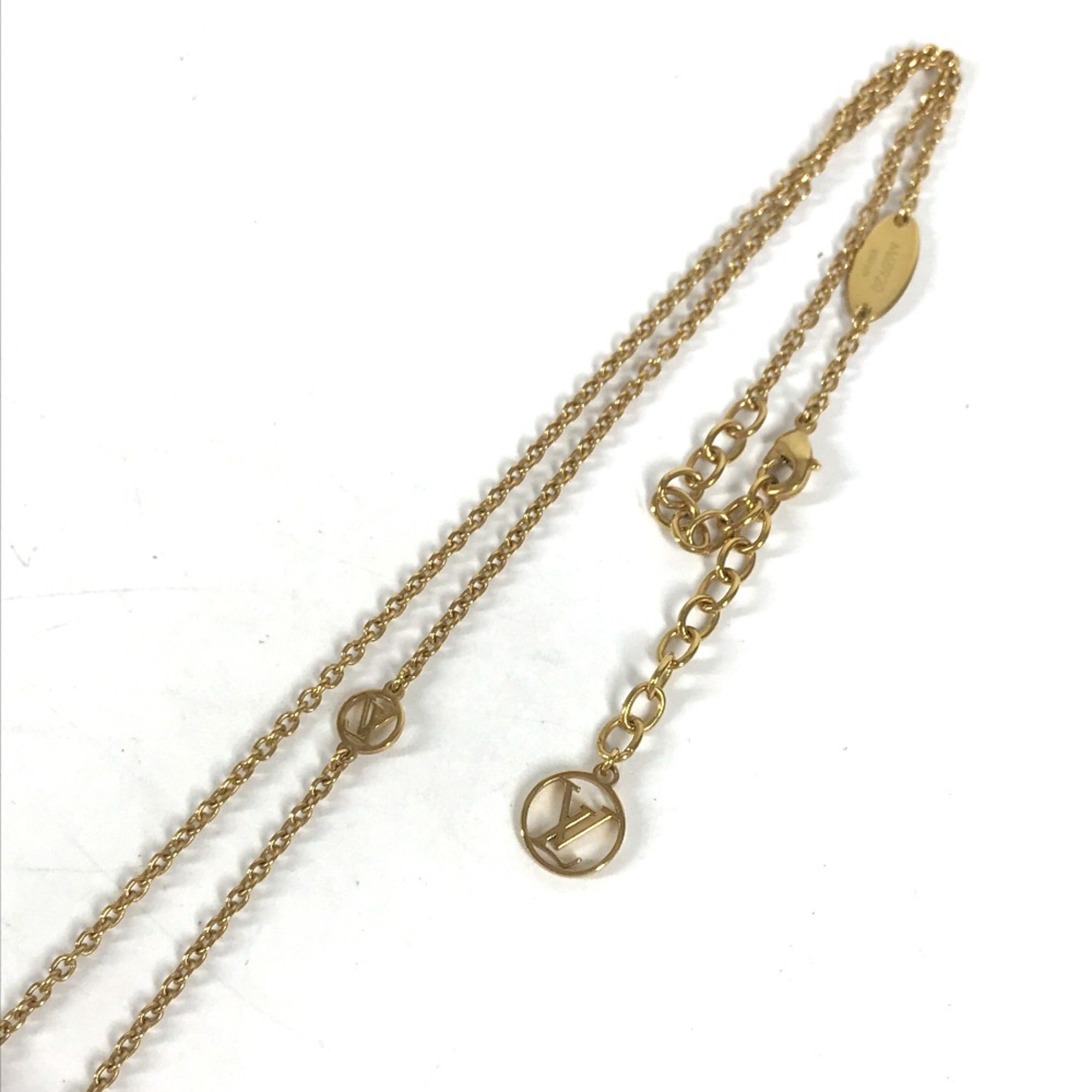 Louis Vuitton M68920 Accessories V logo Chain Necklace Gold Multicolore