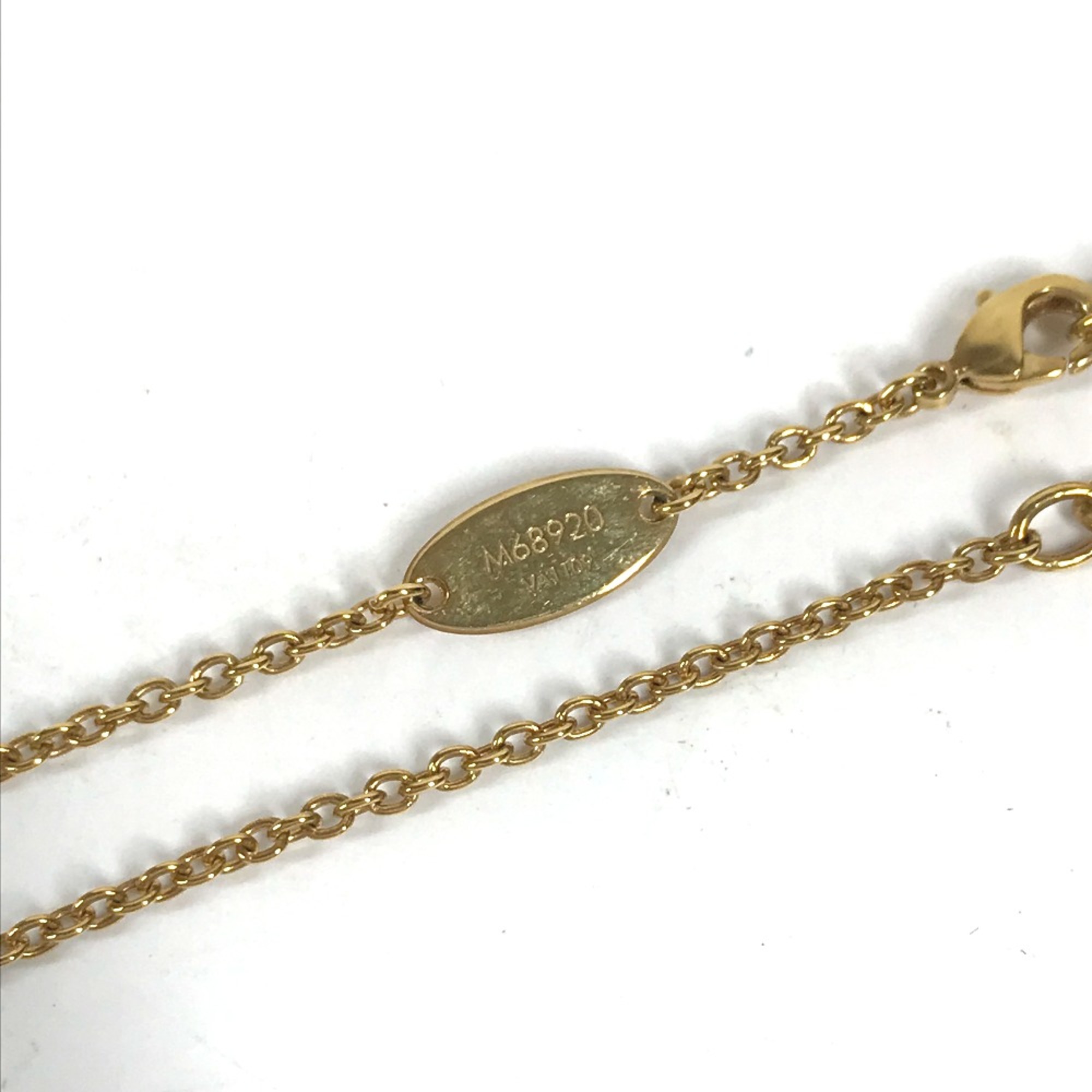 Louis Vuitton M68920 Accessories V logo Chain Necklace Gold Multicolore