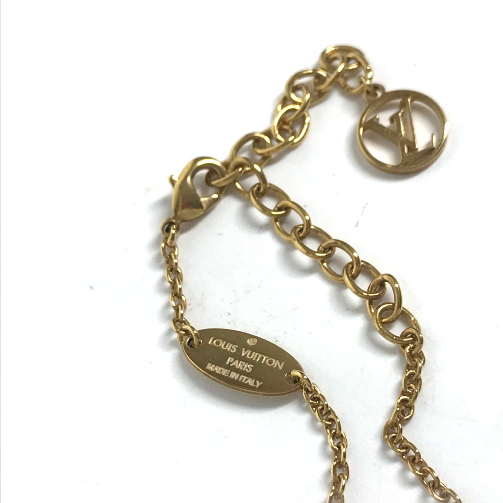 Louis Vuitton M68920 Accessories V logo Chain Necklace Gold Multicolore