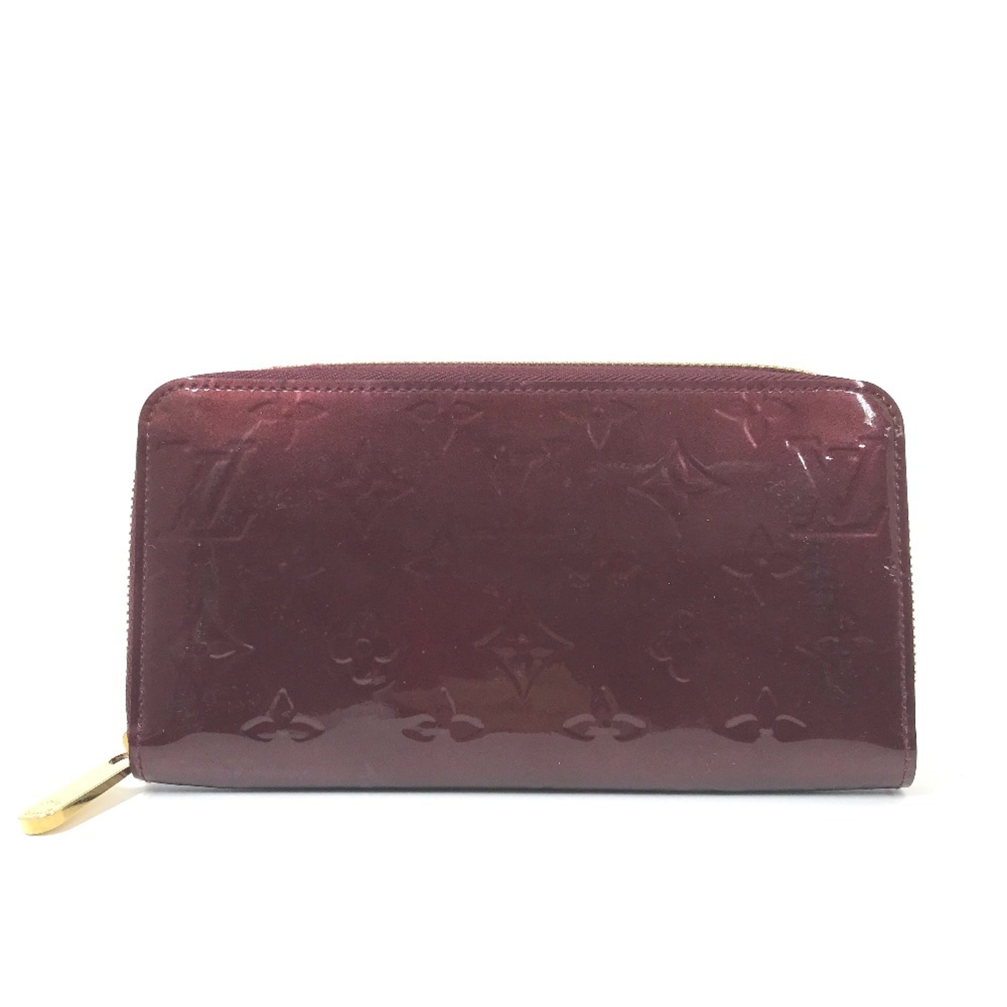 Louis Vuitton M90416 MonogramVernis Zip Around Long Wallet Amarante purple