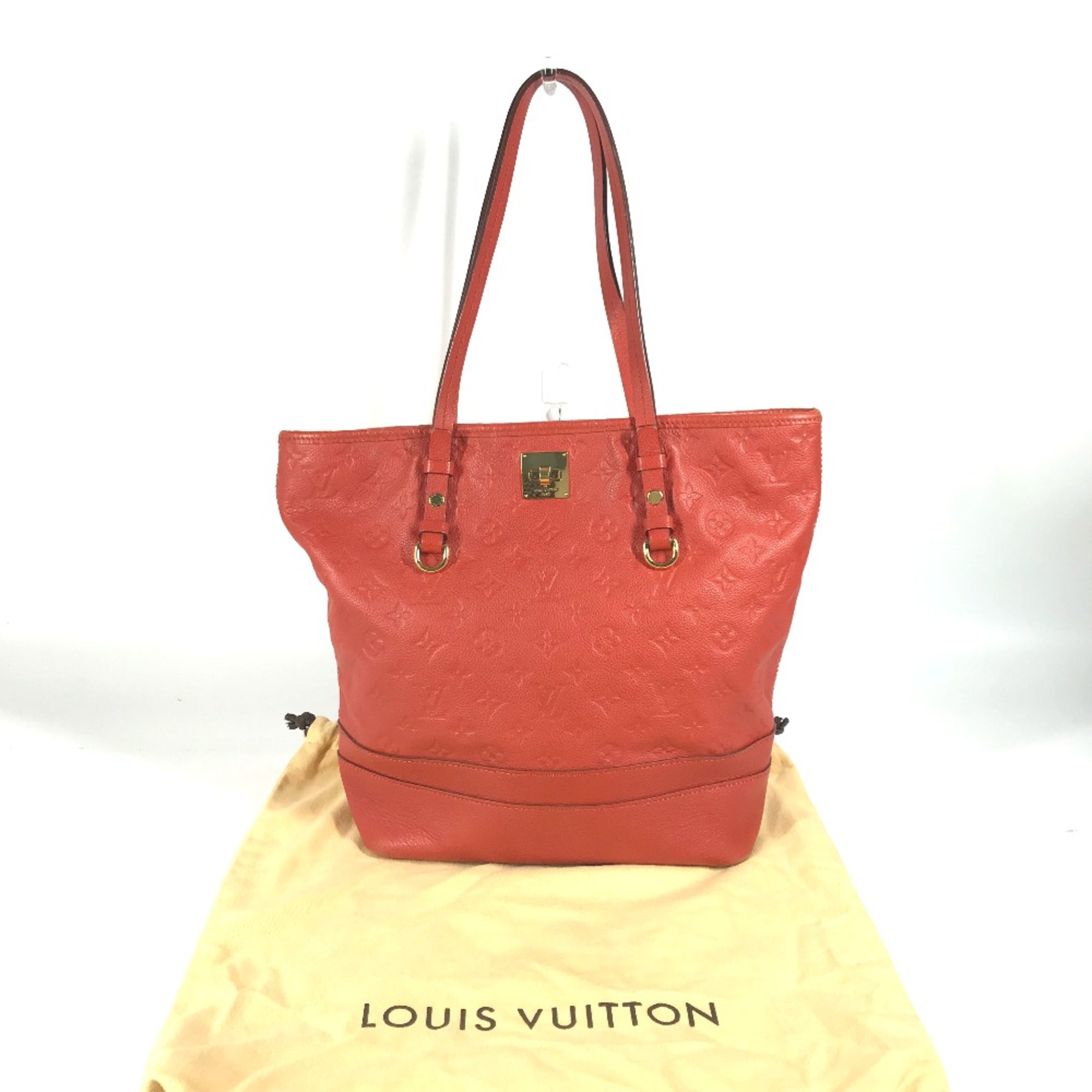 Louis Vuitton M40556 MonogramEmpreinte Shoulder Bucket with Pouch Shoulder Bag Red