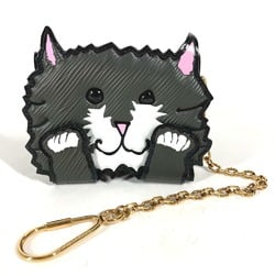 Louis Vuitton M63898 Catgram Epi Cat Pass Case Business Card Holder Key Holder Chain Bag Charm Card Case Noir Black