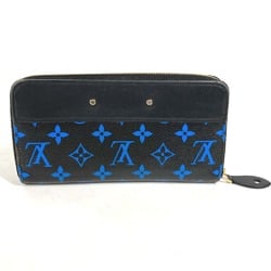 Louis Vuitton M67235 Monogram Zip Around Long Wallet Blue x Black