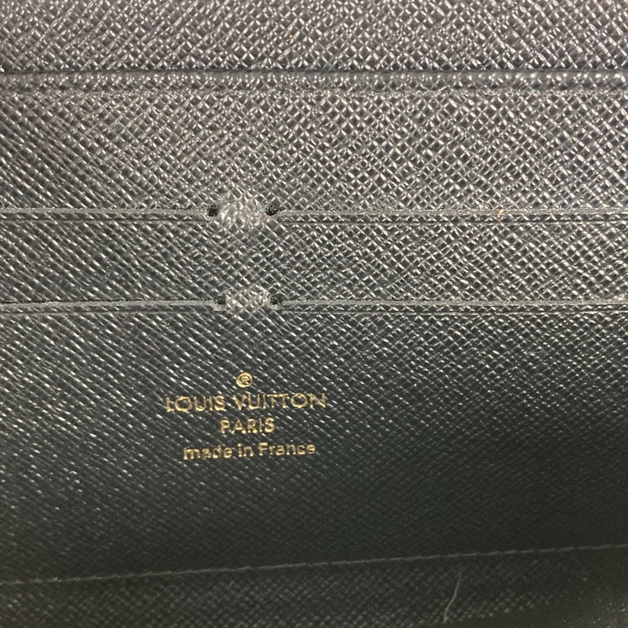 Louis Vuitton M67235 Monogram Zip Around Long Wallet Blue x Black