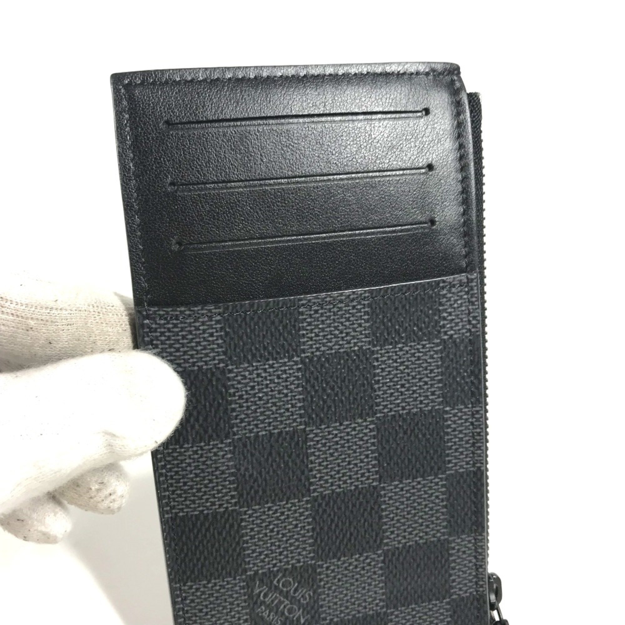 Louis Vuitton N60354 Damier Graphite Coin Compartment Wallet coin purse Black