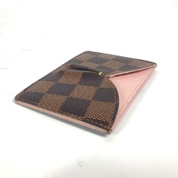 Louis Vuitton N61222 Damier Business Card Holder Pass Case Card Case Rose- Valerie Brown pink