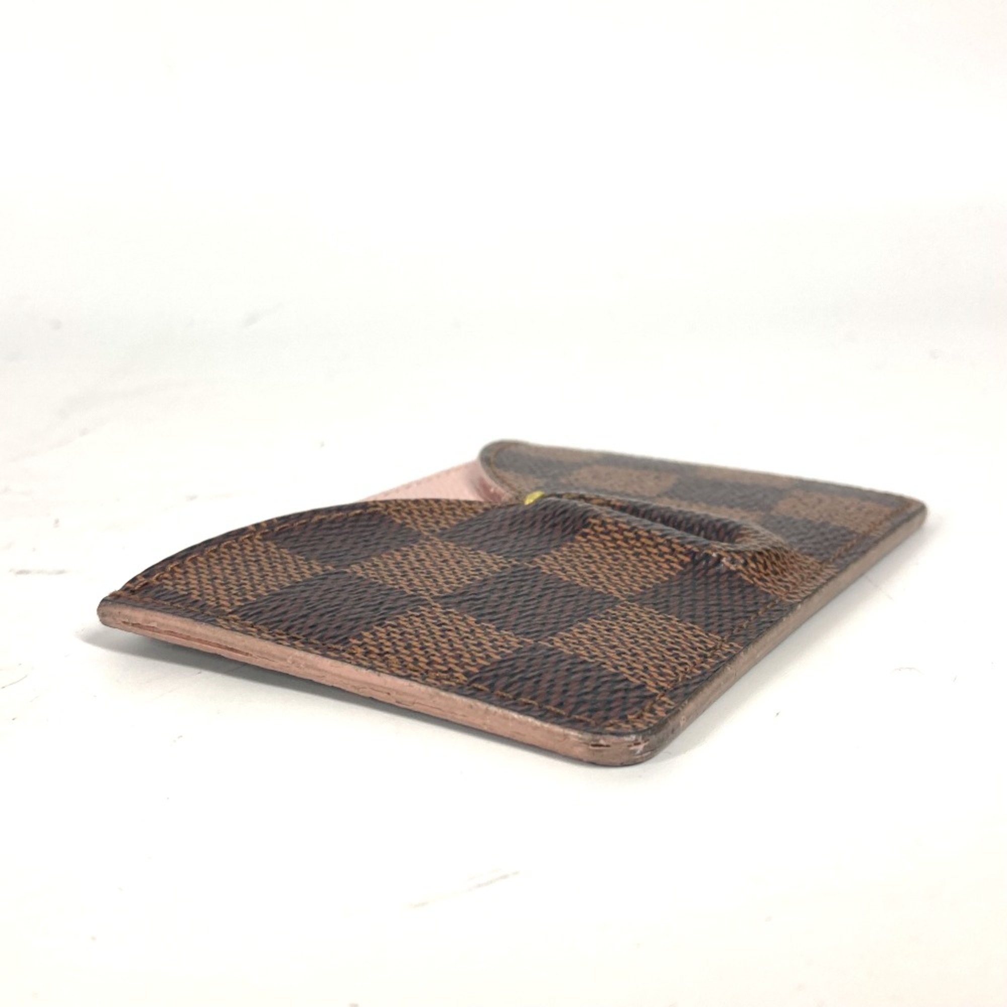 Louis Vuitton N61222 Damier Business Card Holder Pass Case Card Case Rose- Valerie Brown pink