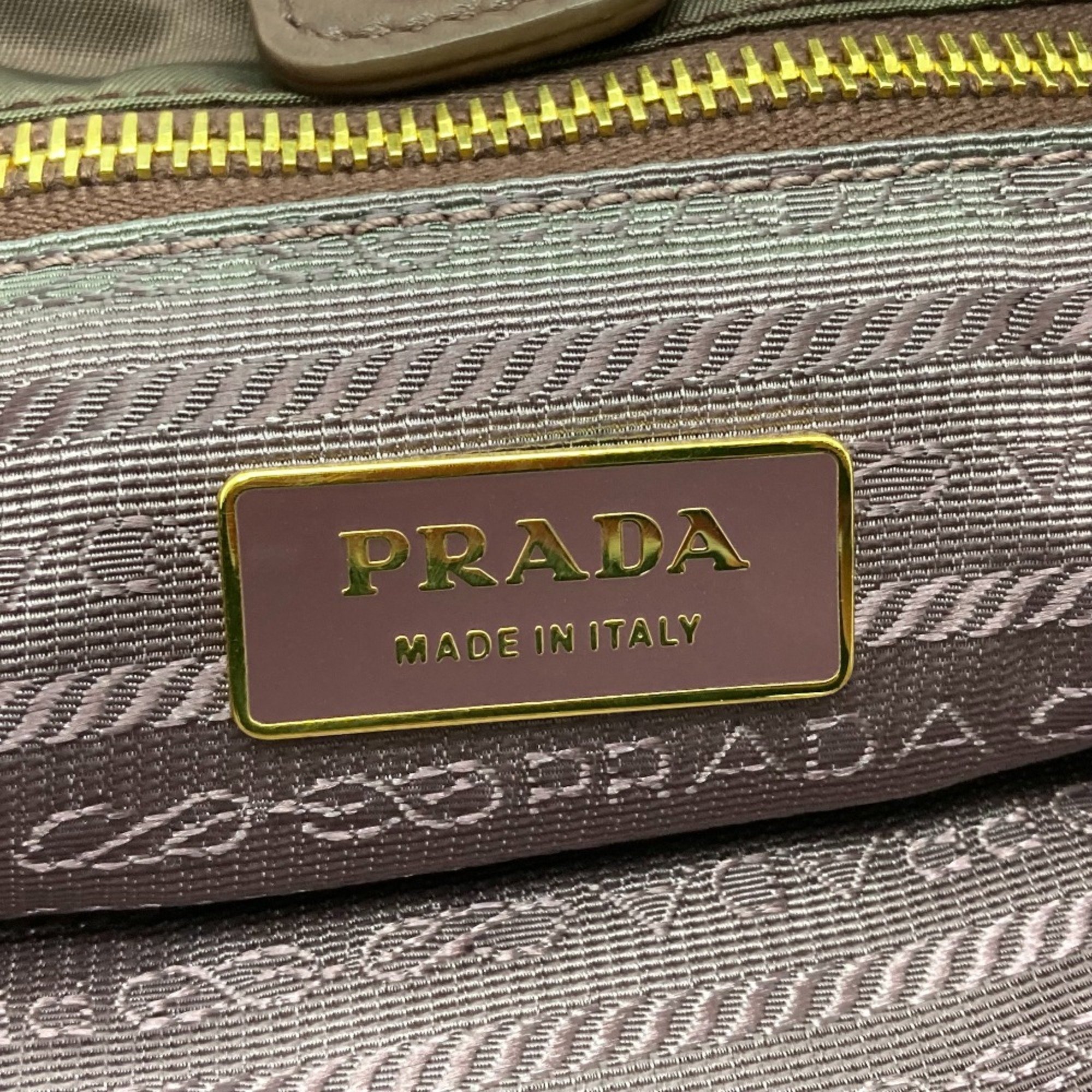 PRADA BR4354 Logo Plate Bag Hand Bag Shoulder Bag Tote Bag purple