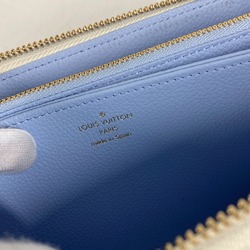 Louis Vuitton M83308 MonogramEmpreinte Zip Around Long Wallet Latte White/Candy Blue blue White