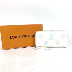 Louis Vuitton M83308 MonogramEmpreinte Zip Around Long Wallet Latte White/Candy Blue blue White