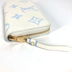 Louis Vuitton M83308 MonogramEmpreinte Zip Around Long Wallet Latte White/Candy Blue blue White