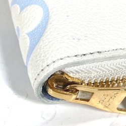 Louis Vuitton M83308 MonogramEmpreinte Zip Around Long Wallet Latte White/Candy Blue blue White