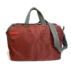 PRADA PRADA Sports Bag 2WAY Duffle Bag RedBrownBased