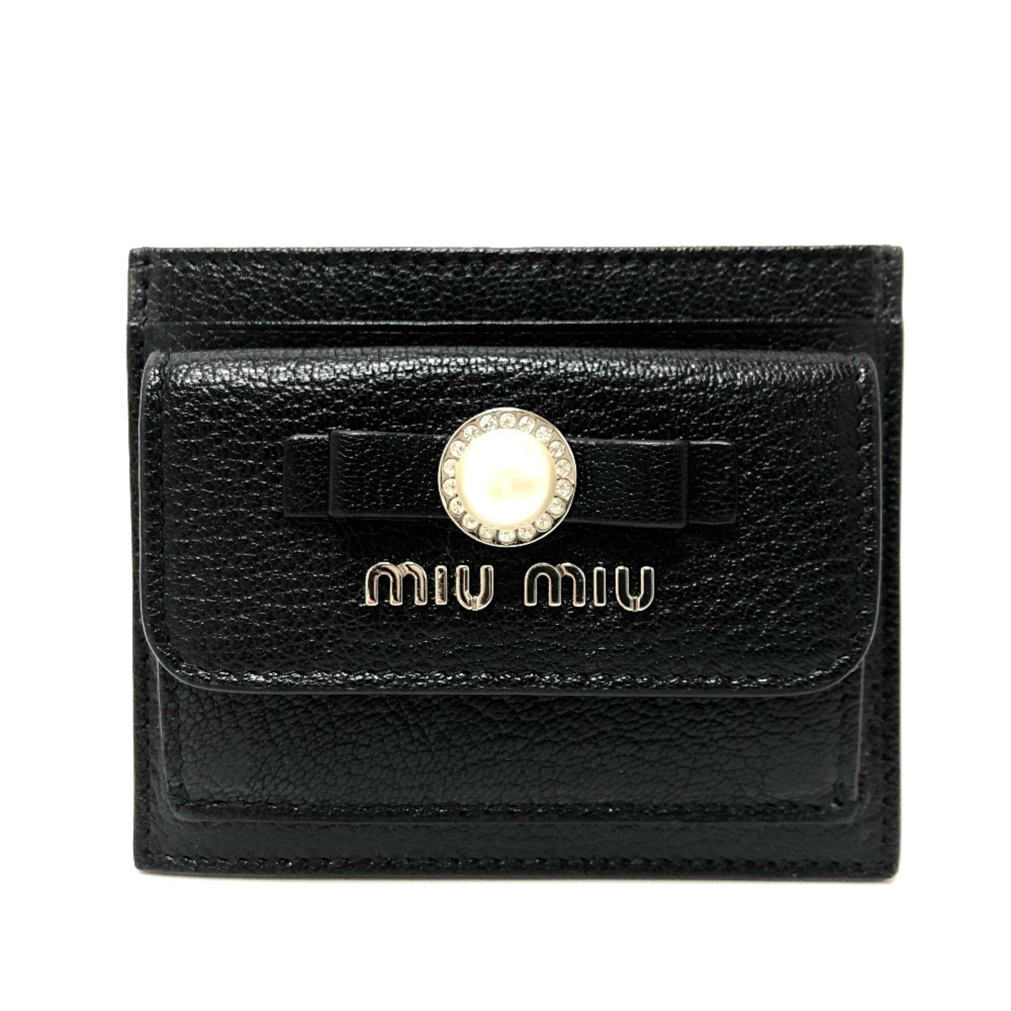 Miu Miu IC case Card Case Black SilverHardware