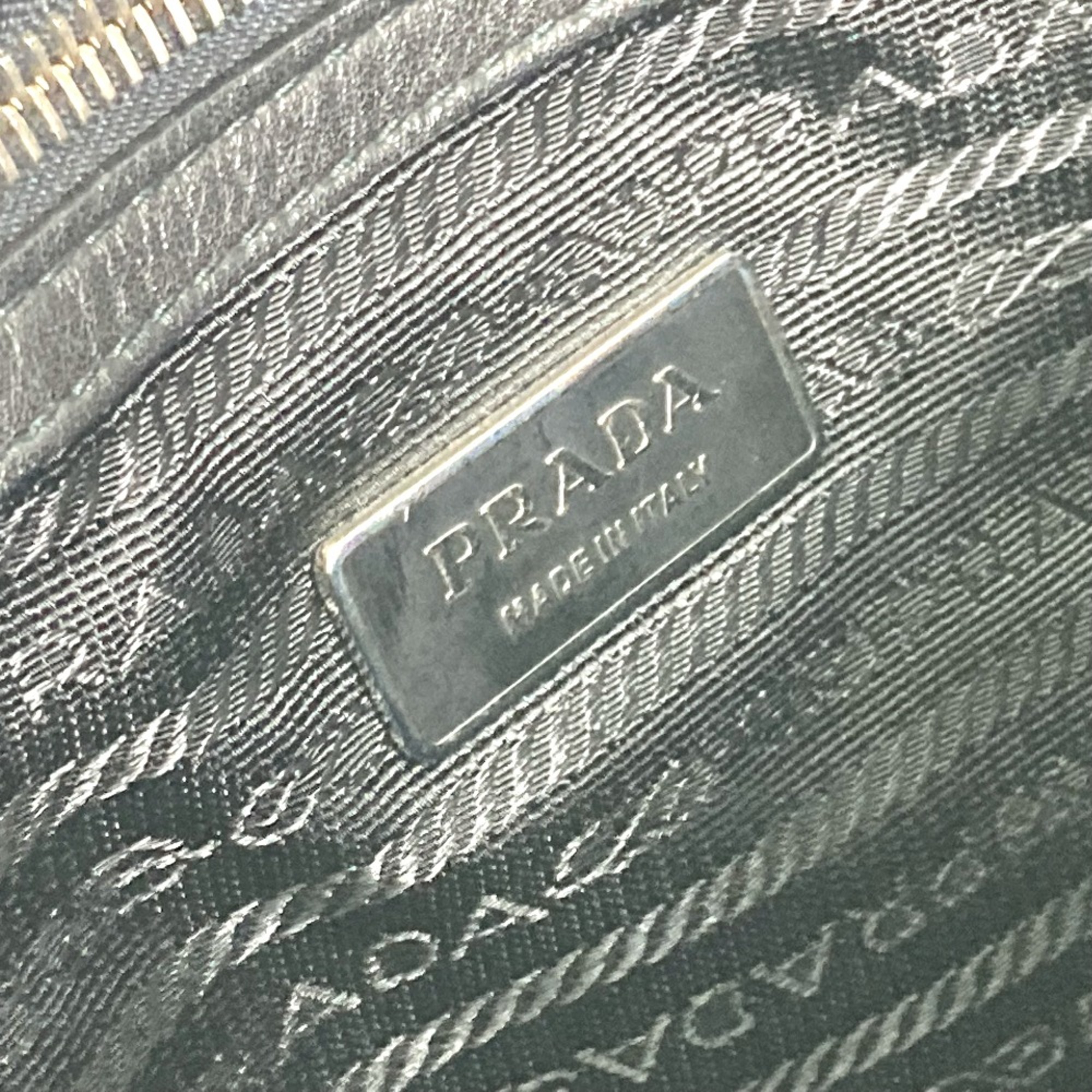 PRADA Triangle logo bag tote Hand Bag Black SilverHardware