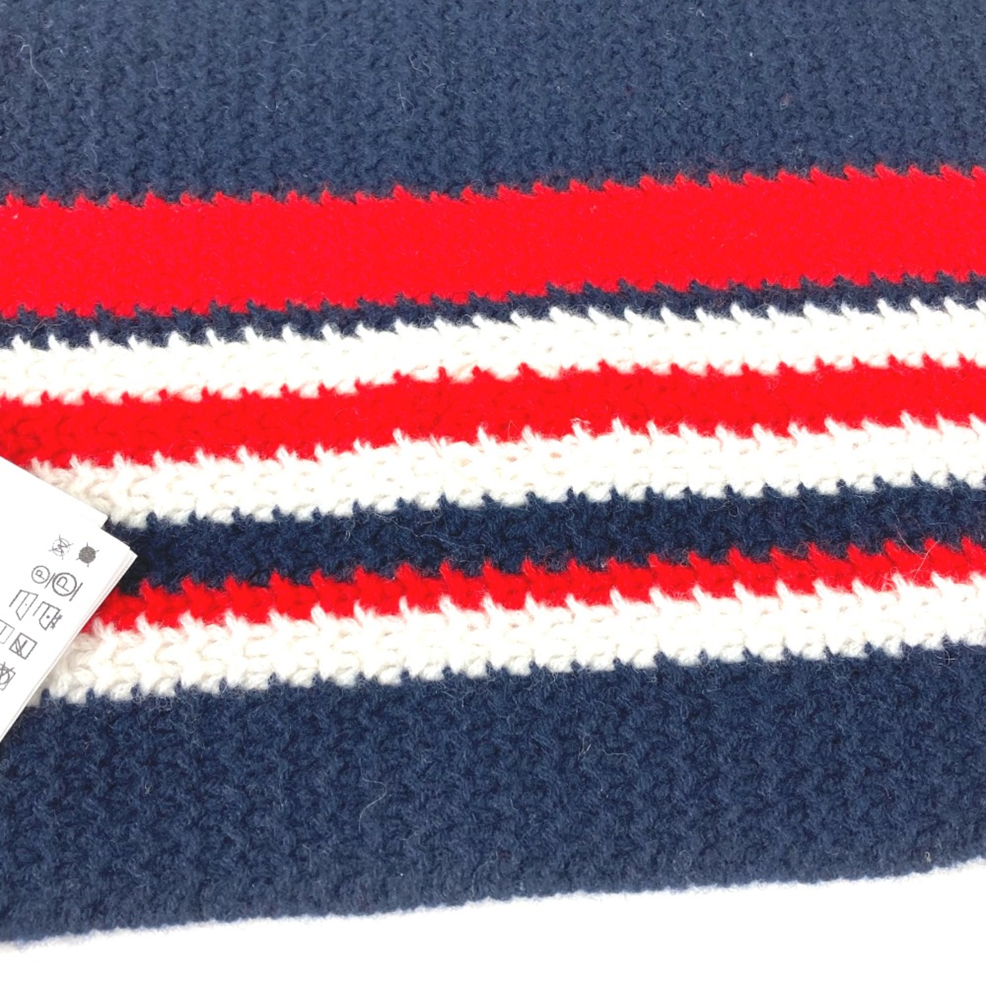 Moncler border tricolor SCIARPA TRICO Scarf Navy Red x White