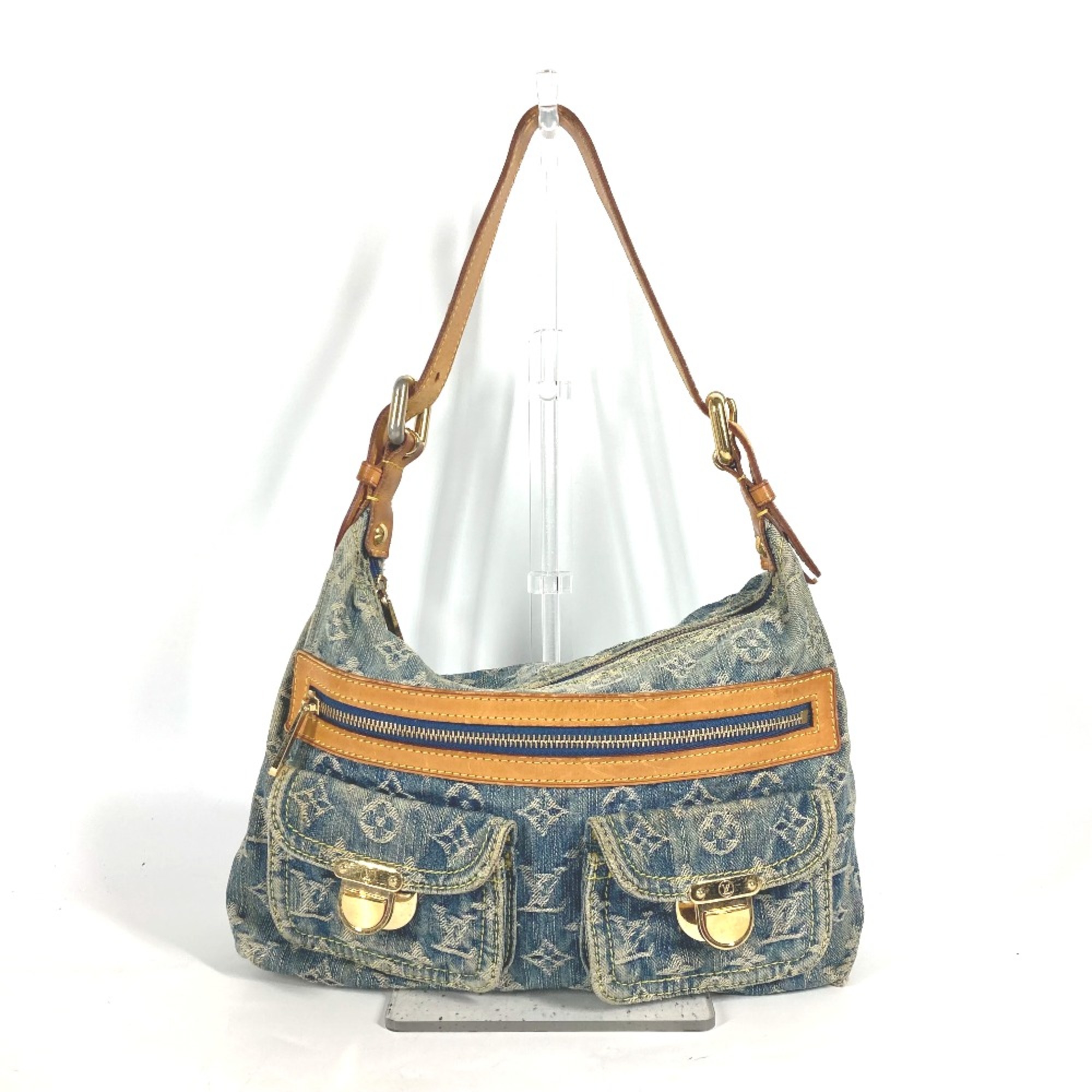 Louis Vuitton M95049 MonogramDenim Crossbody 2WAY Bag Hand Bag with replacement strap Shoulder Bag blue