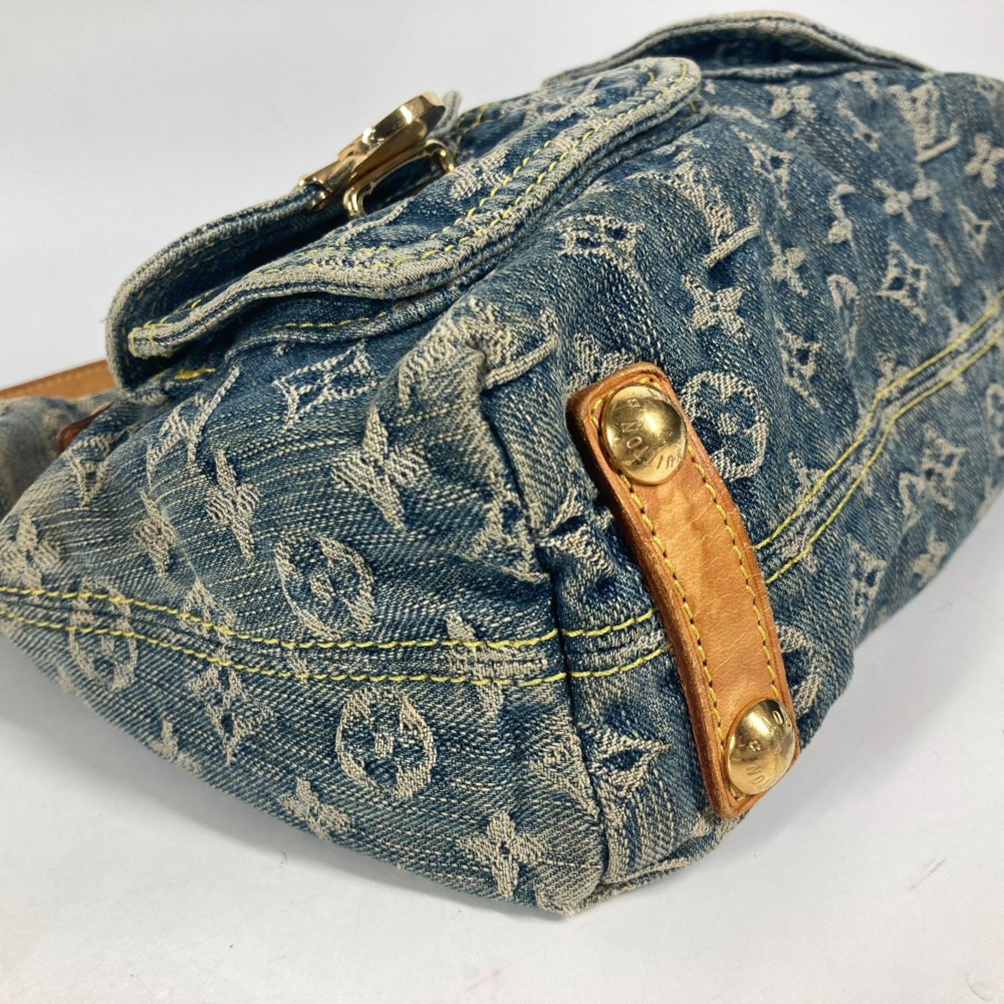 Louis Vuitton M95049 MonogramDenim Crossbody 2WAY Bag Hand Bag with replacement strap Shoulder Bag blue