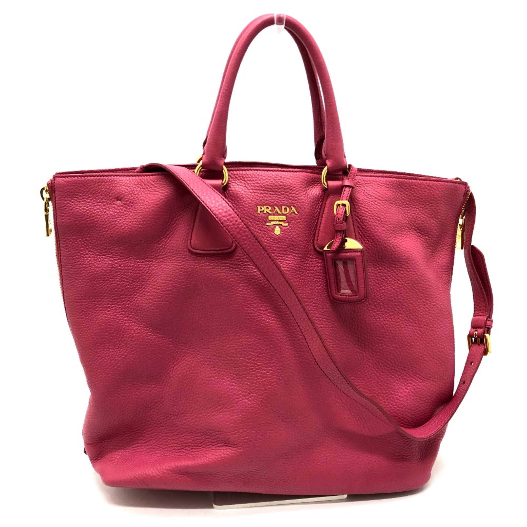 PRADA BN1713 logo Bag 2WAY Hand Bag pink GoldHardware