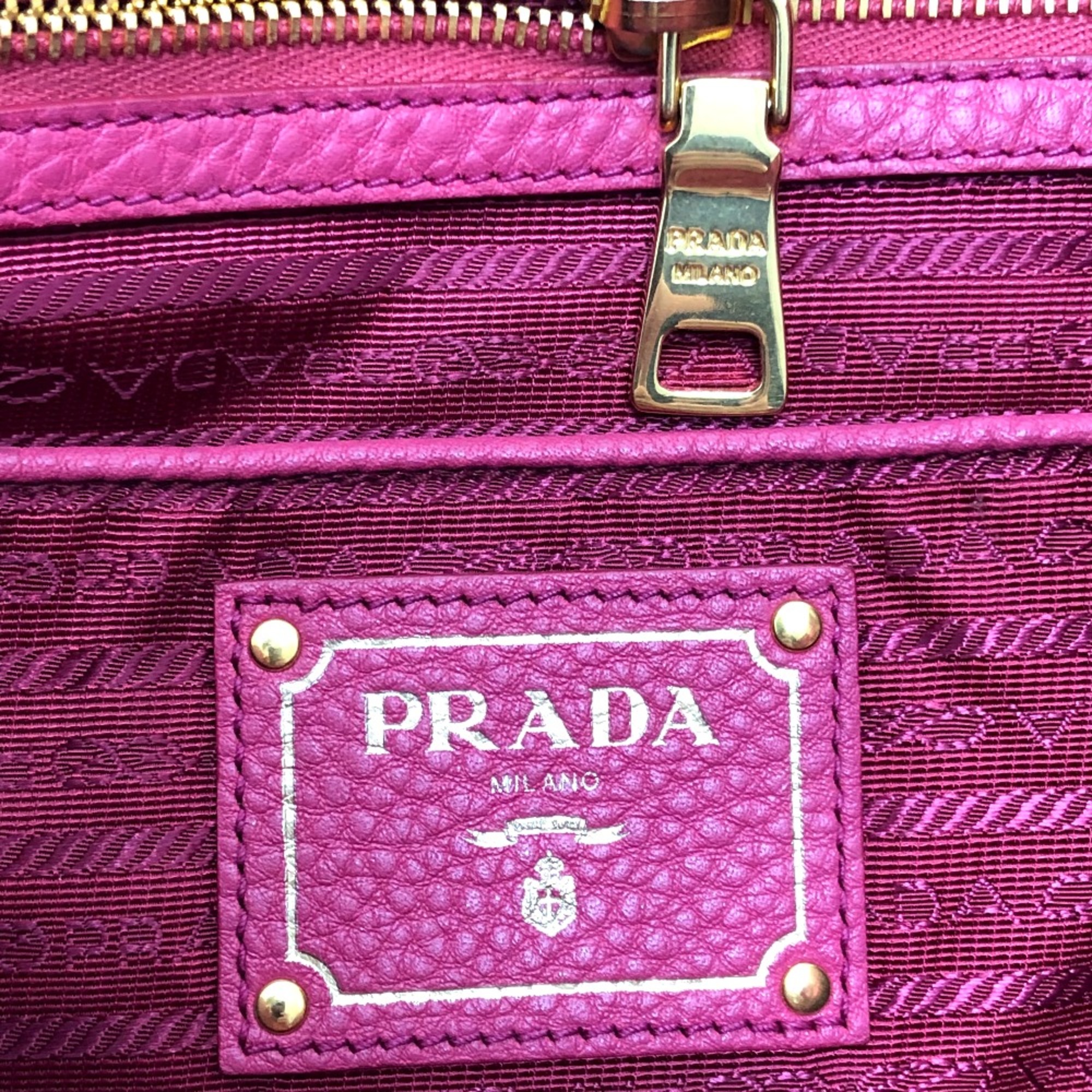 PRADA BN1713 logo Bag 2WAY Hand Bag pink GoldHardware